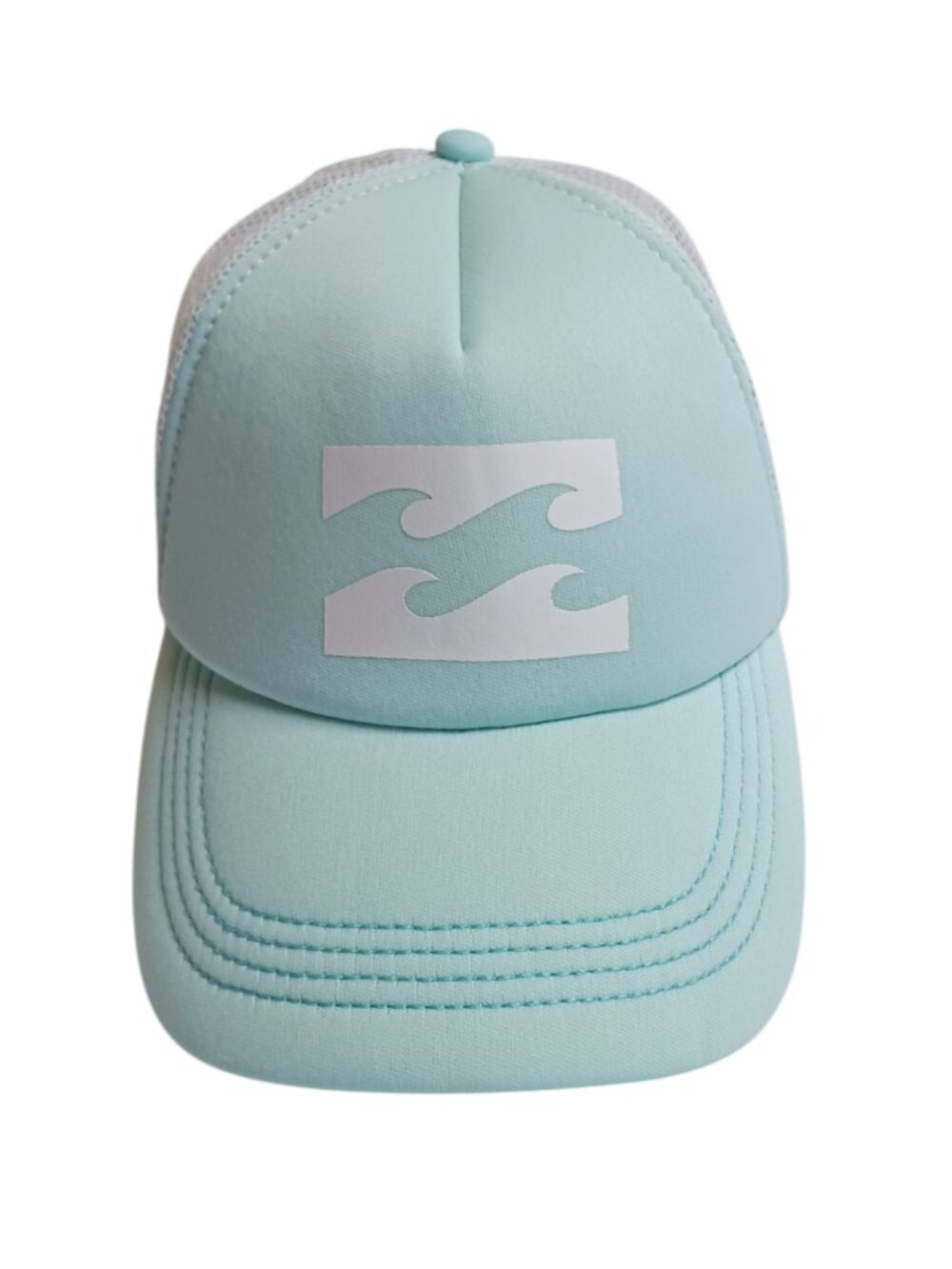 Billabong Mint Green & White Mesh Trucker Hat Surf Wave Logo Snapback - Picture 2 of 12
